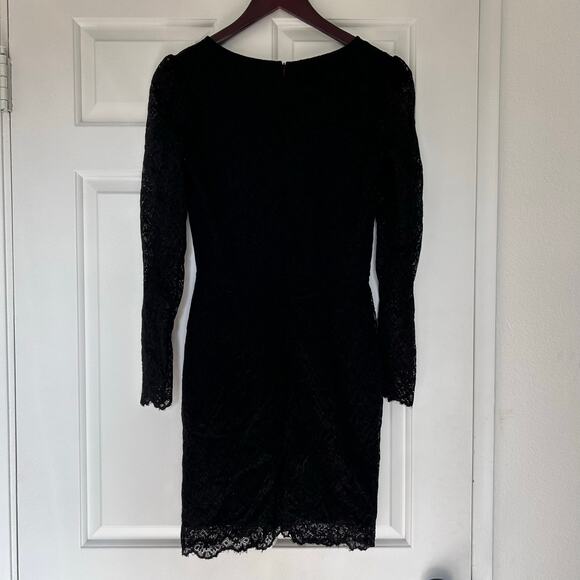 Wilfred Black Lace Long Sleeve Mini Dress Size 4 - Picture 3 of 8